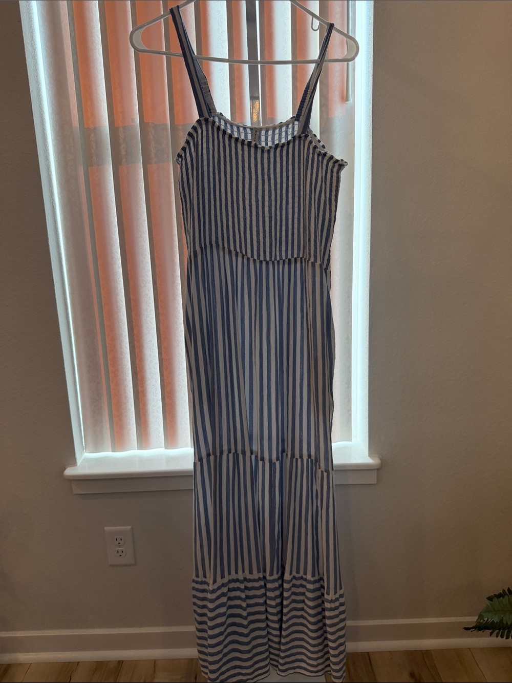 Raviya Blue and White Striped Maxi Dress